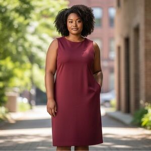 Kasper Red Sleeveless Sheath Dress Size 18